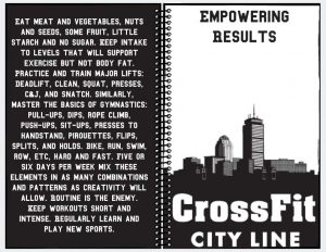 CrossFit City Line black and white journal with boston city scape and glassman's 100 words