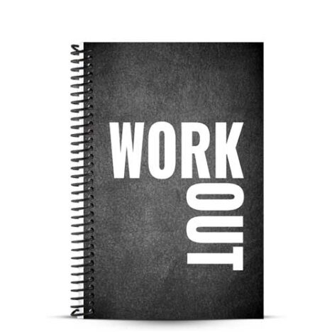 Black workout journal front cover