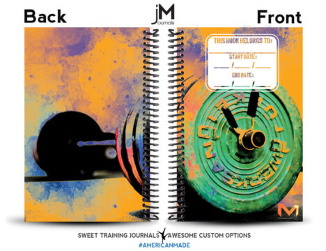 Mixx Fitness orange black and green journal